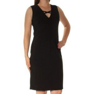 Calvin Klein Crepe Sheath Dress Black Size Woman's 12